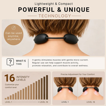 Pendant Neck Relaxer with Heat – Wearable EMS Massager