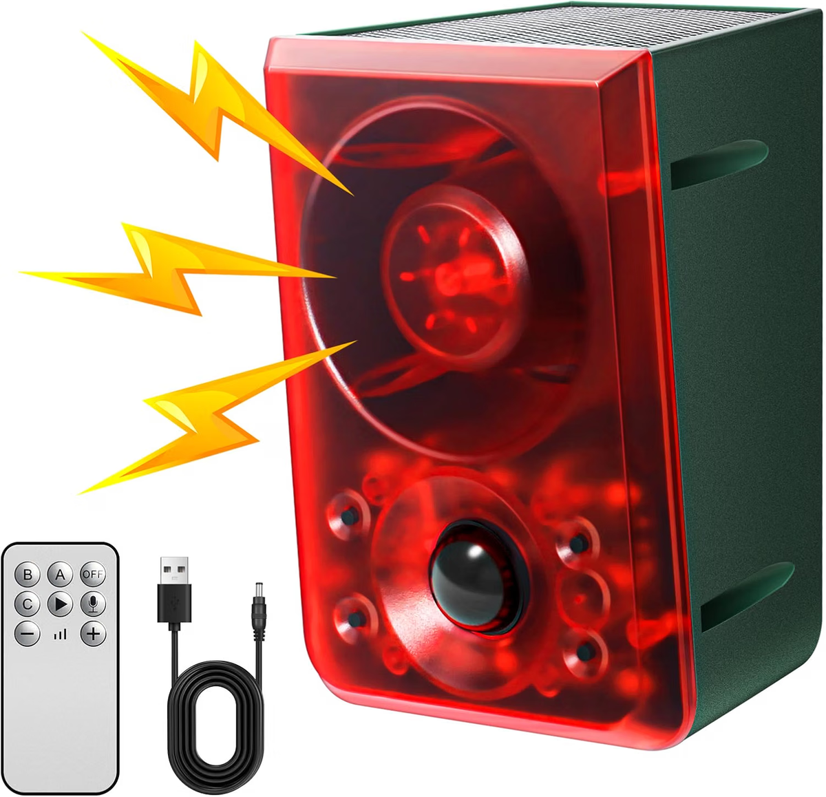 Solar Motion Sensor Alarm – 130dB Wildlife Deterrent with Flashing Lights