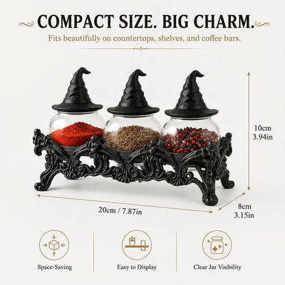 Witch-Hat Gothic Spice Jar Set