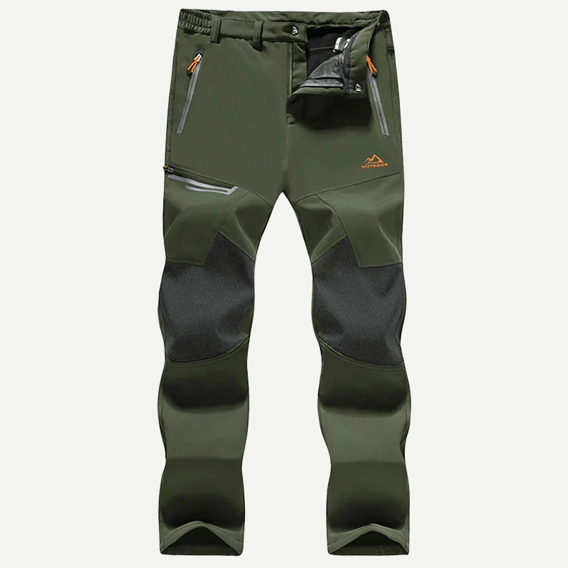 Men's Fleece Lined Winter Snow Pants – Water Resistant, 4 Zip Pockets