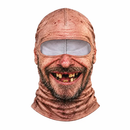 3D Realistic Old Man Face Mask with Hood|Funny Winter Skiing Costume Accessory