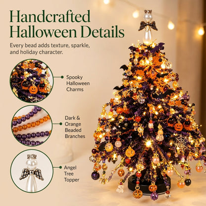 DIY Beaded Halloween Tree Kit – Glowing Handmade Decor with Fairy Lights