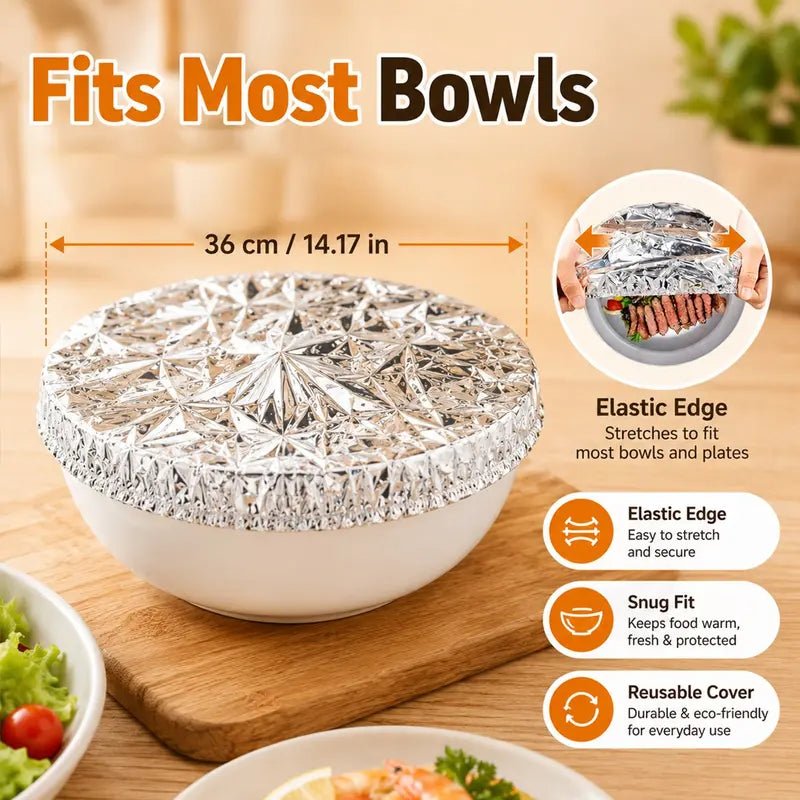100 Pack Aluminum Foil Bowl Covers