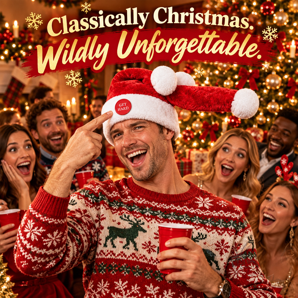 Funny Santa Cockyhat with Interactive Get Hard Button