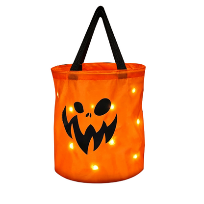 LED Light-Up Pumpkin Candy Bucket – Reusable Glow Trick-or-Treat Bag