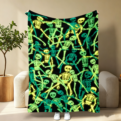 Halloween Patchwork Flannel Blanket – Soft Warm Throw, 5 Sizes