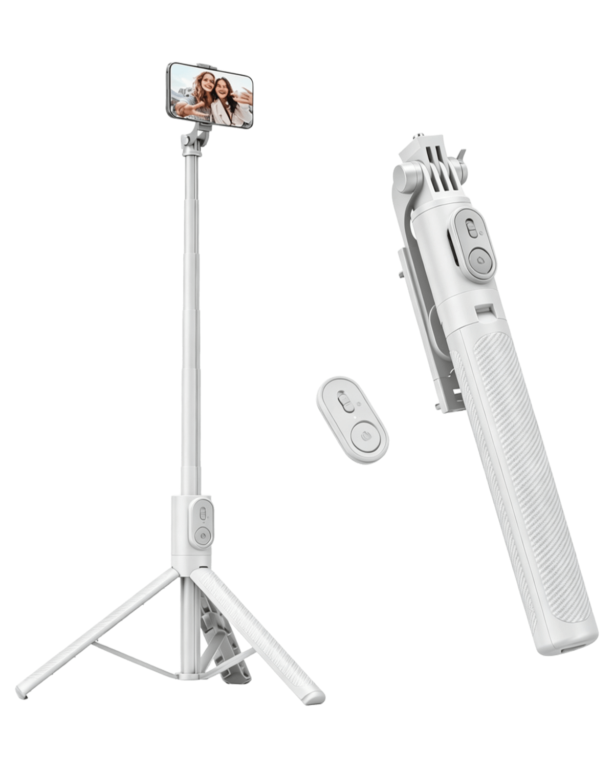 1.7M All-in-One Phone Tripod & Selfie Stick – Remote Shutter, Optional Beauty Light