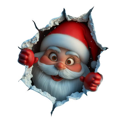 Festive Decor 2-Piece Santa Face Vinyl Stickers