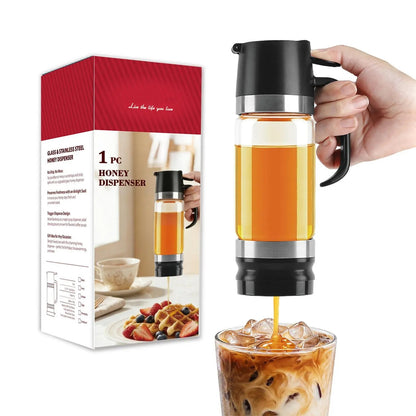 No-Drip Glass Honey Dispenser with Base