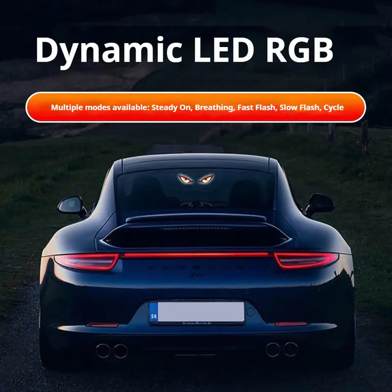Vampire Devil Eye LED Car Window Display, Solar & USB Powered