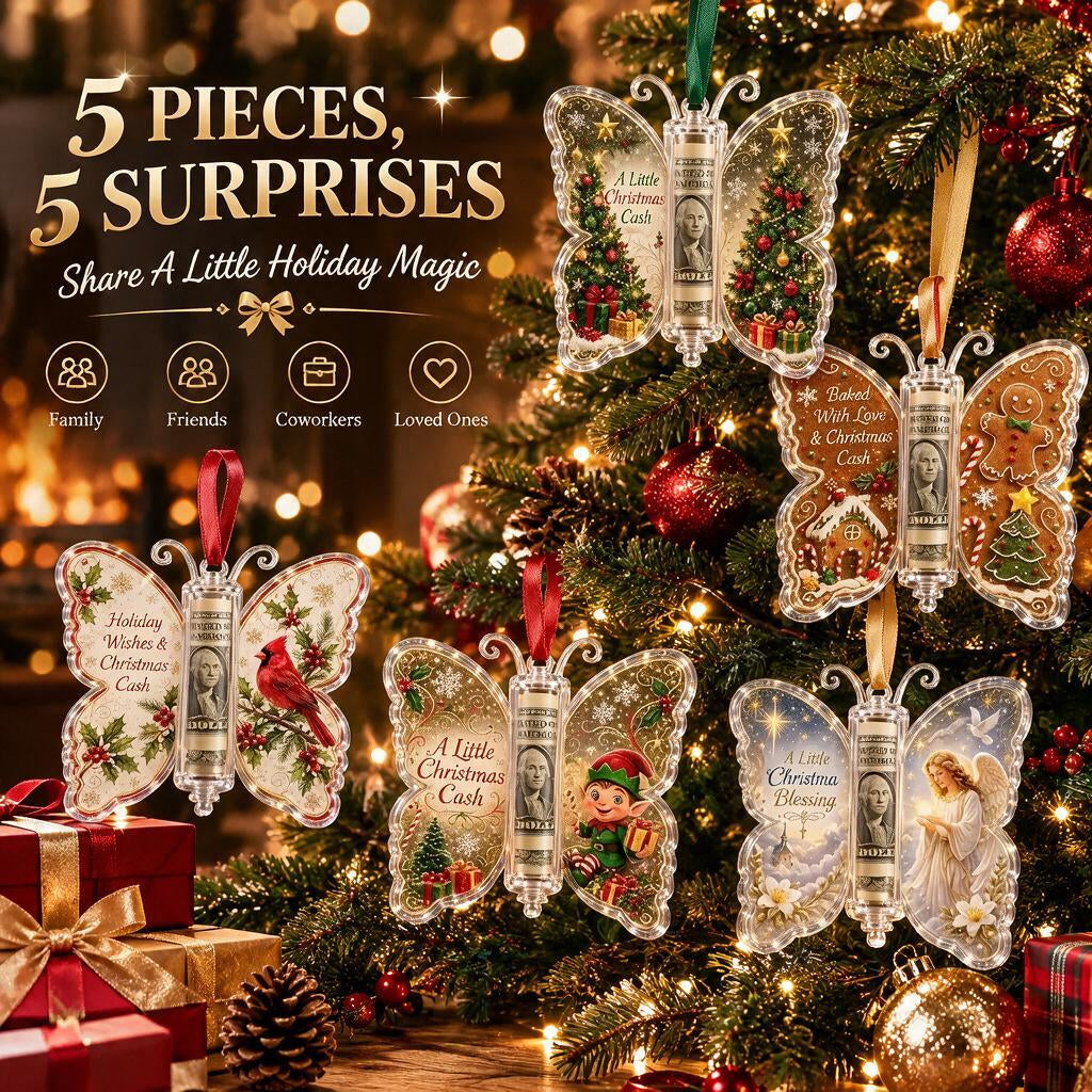 Christmas Cash Gift Ornament – Butterfly Money Holder Set