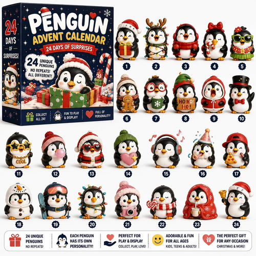 24-Day Penguin Advent Calendar – 24 Unique Collectible Penguins