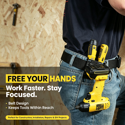 Heavy-Duty Tool Belt Organizer for Drills, Hammers & Tape