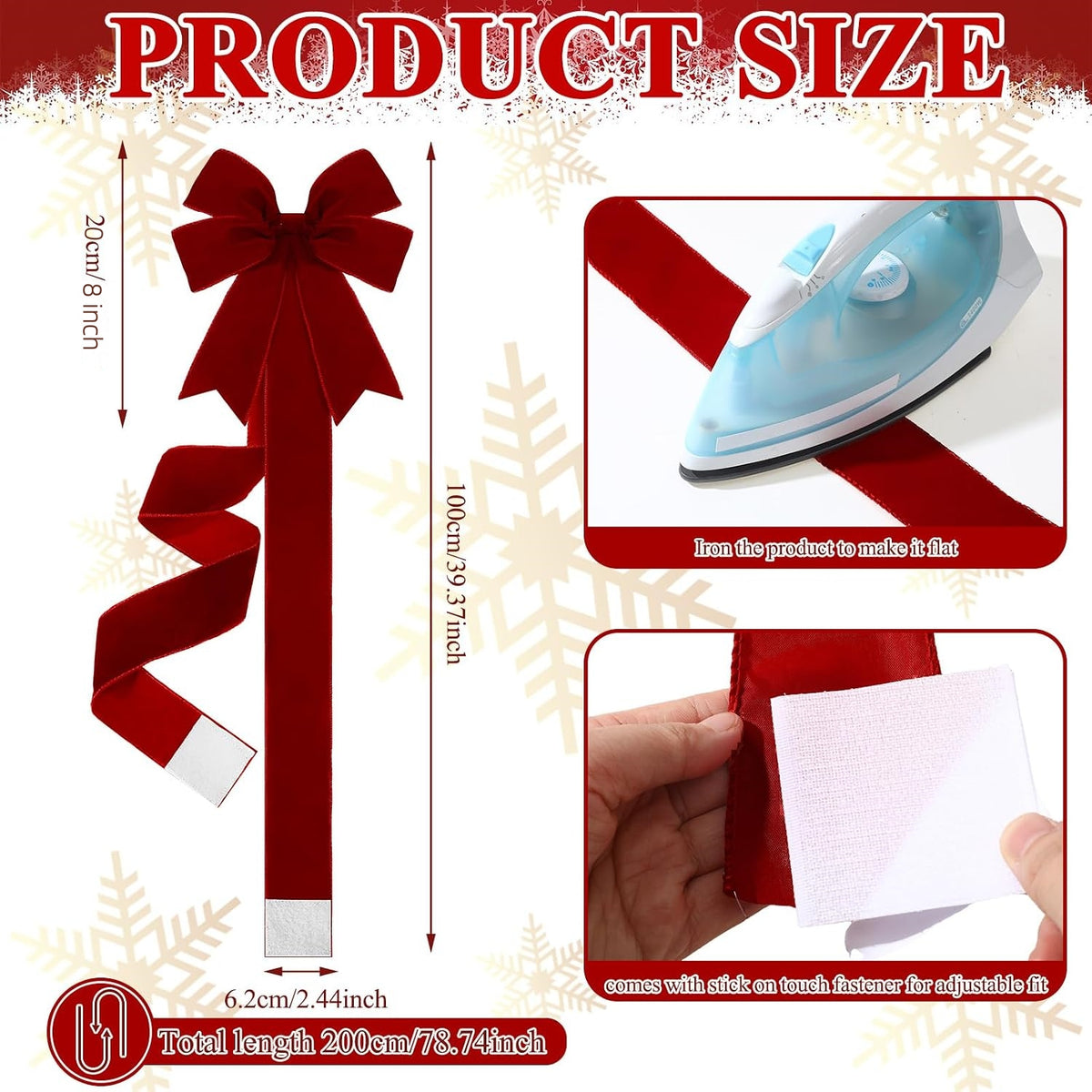 Ribbon and bow measurements for checking cabinet fit