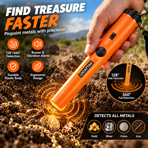 Handheld Metal Detector Pinpointer – 360° Precision Treasure Finder
