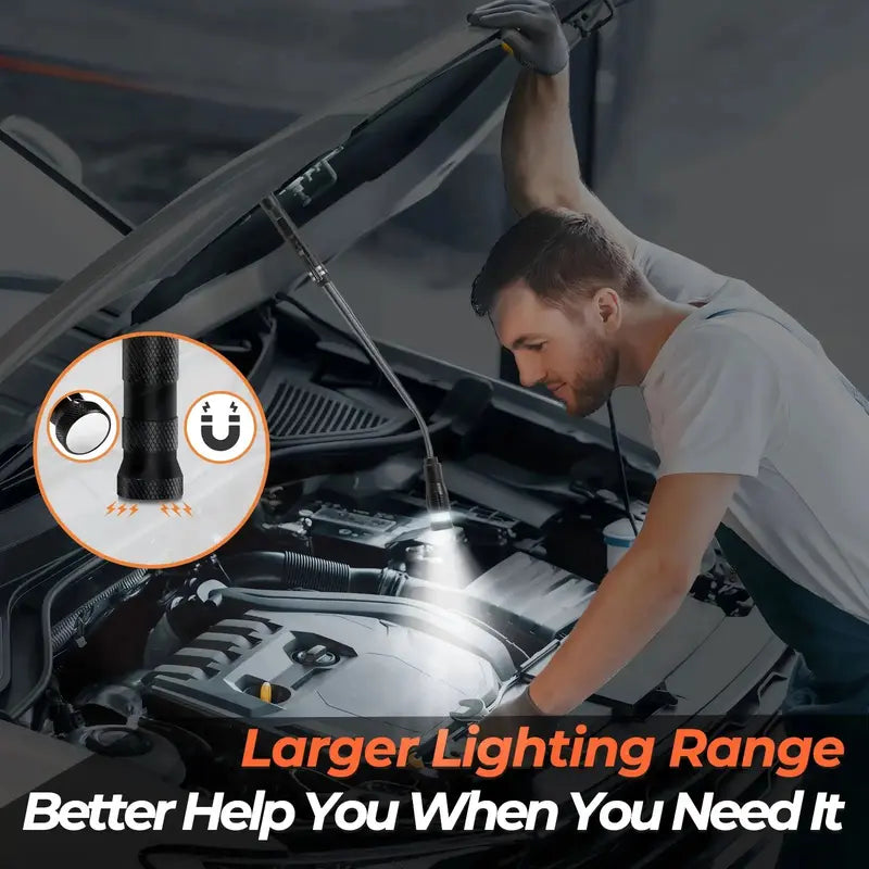 Extendable Magnetic Pickup Tools —Telescoping Magnet with LED Flashlight