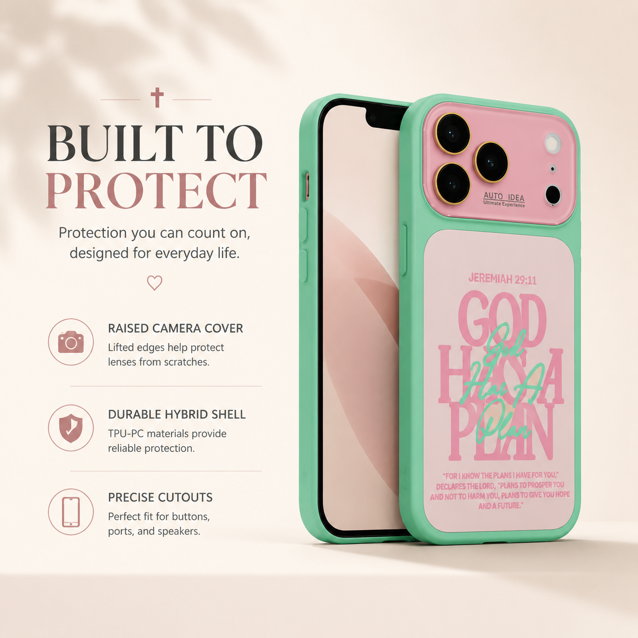 Jeremiah 29:11 God Has a Plan Christian Bible Verse Color Block Phone Case