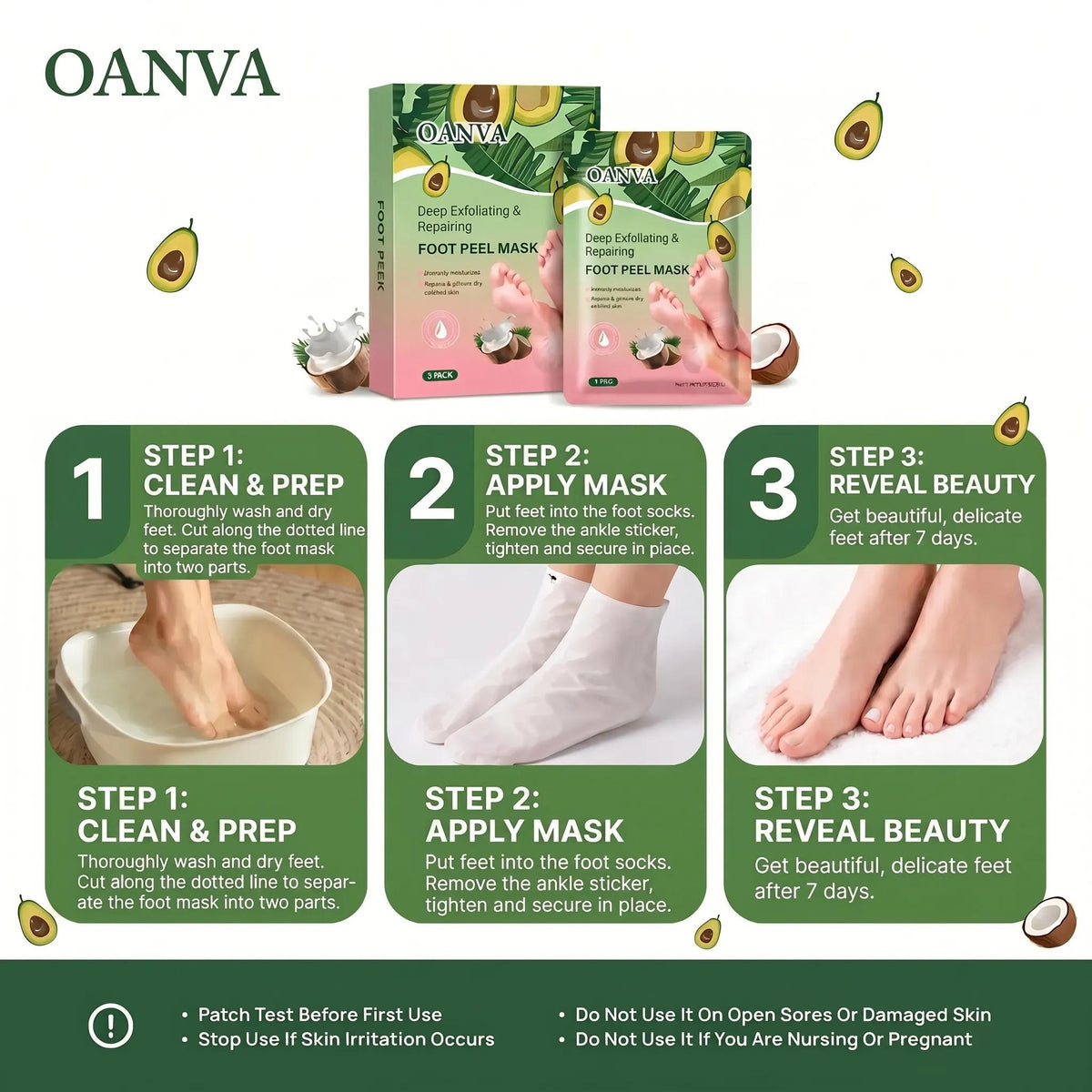 3-Piece Foot Peel Mask-Deep Exfoliating & Repairing