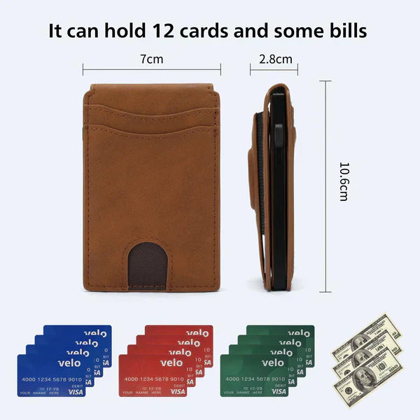💳Men's Business Wallet Credit Card Holder Pop Up Smart RFlD Blocking Slim Leather