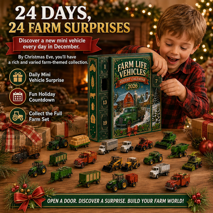 2026 Farm Advent Calendar – 24 Mini Farm Vehicle Decorations