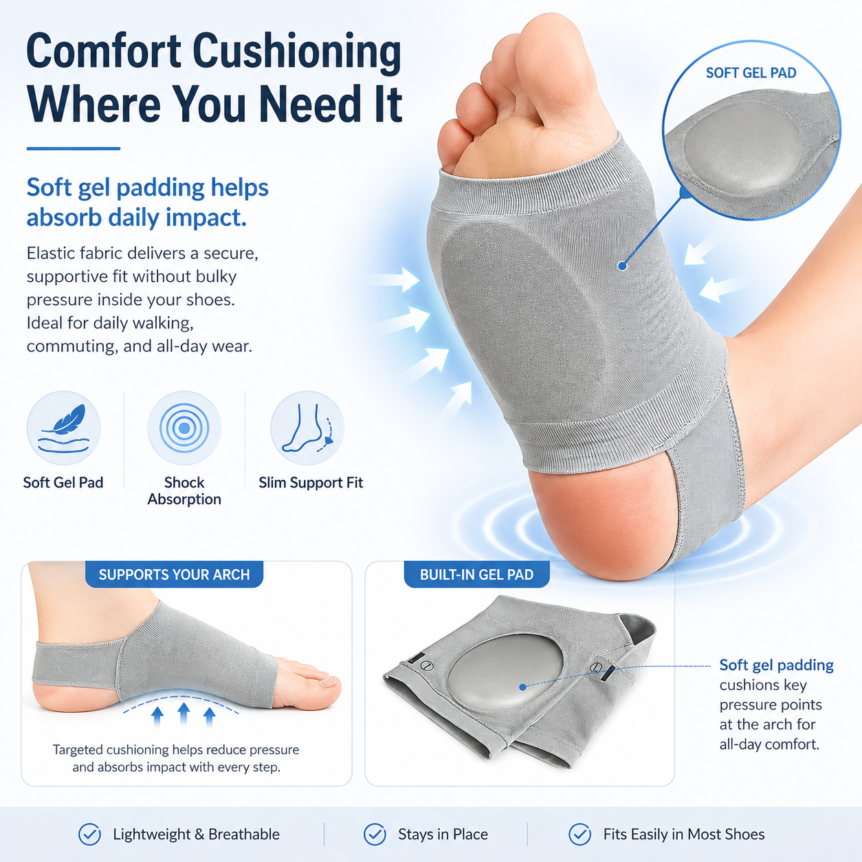 Arch Support Socks with Gel Pads for Plantar Fasciitis