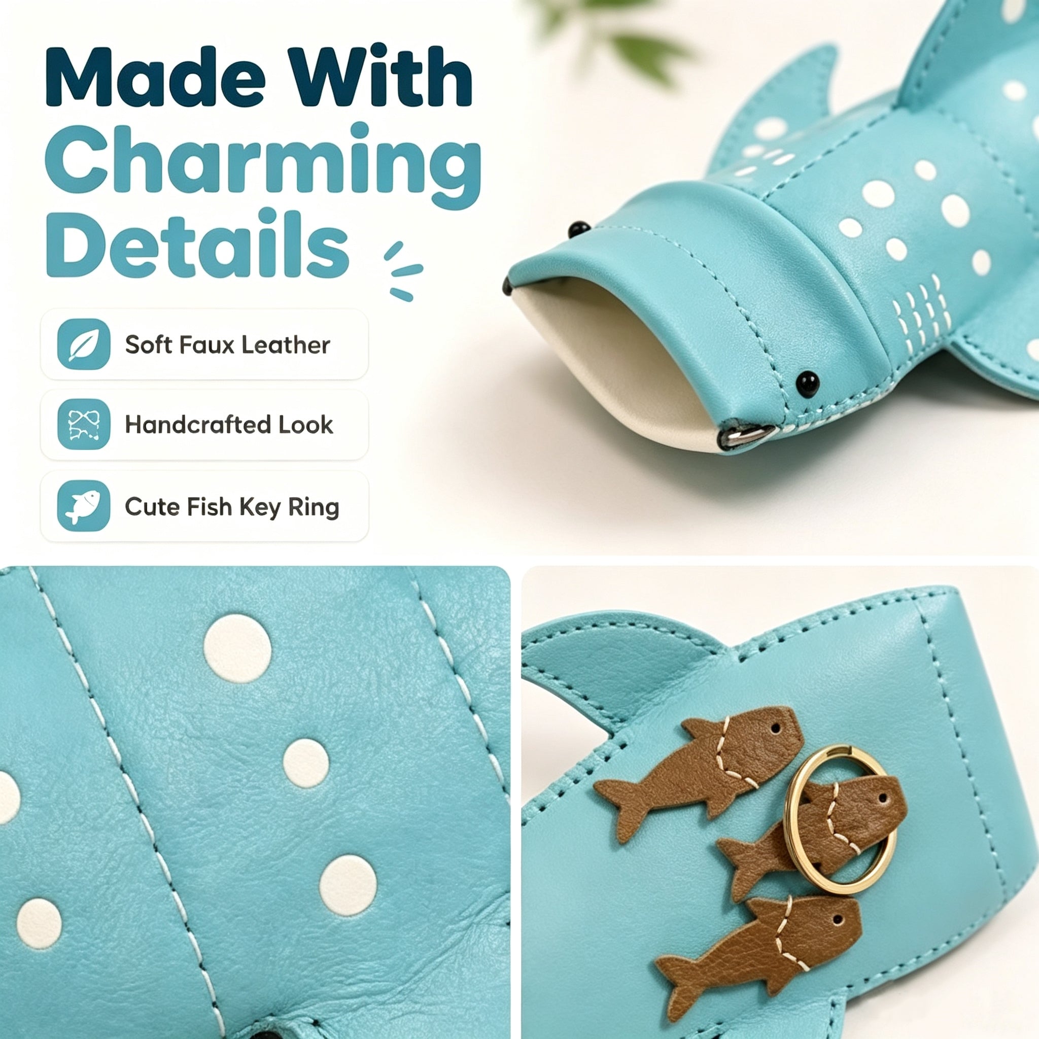 Whale Shark Glasses Case – Handmade Leather Shark Eyewear Pouch