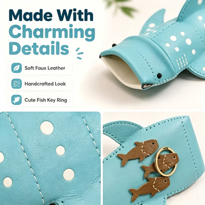 Whale Shark Glasses Case – Handmade Leather Shark Eyewear Pouch
