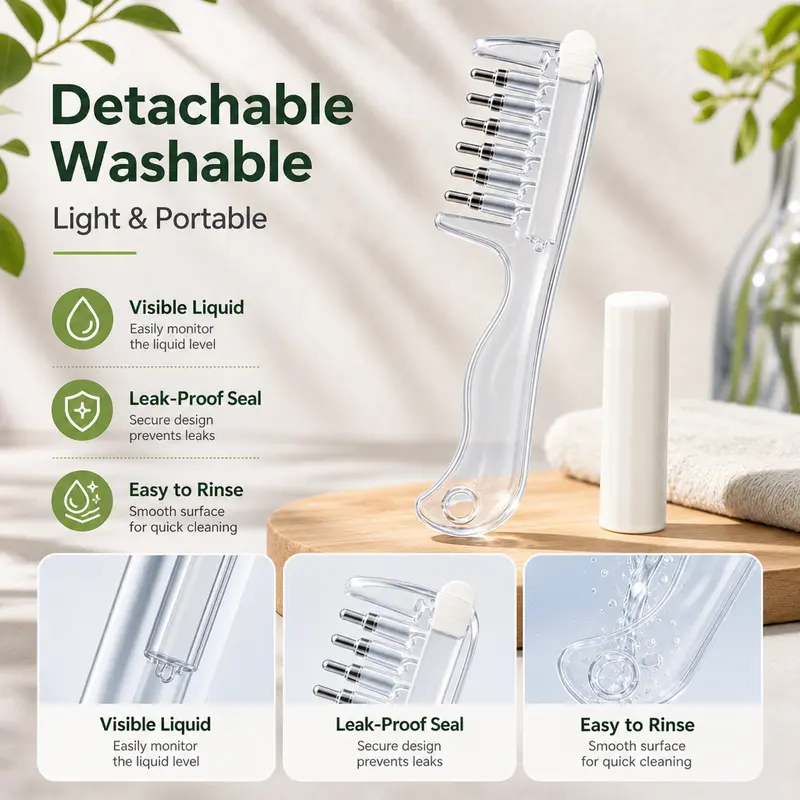 Scalp Liquid Applicator Comb-Refillable Hair Root Oil Massage Comb for Hair Care Treatment
