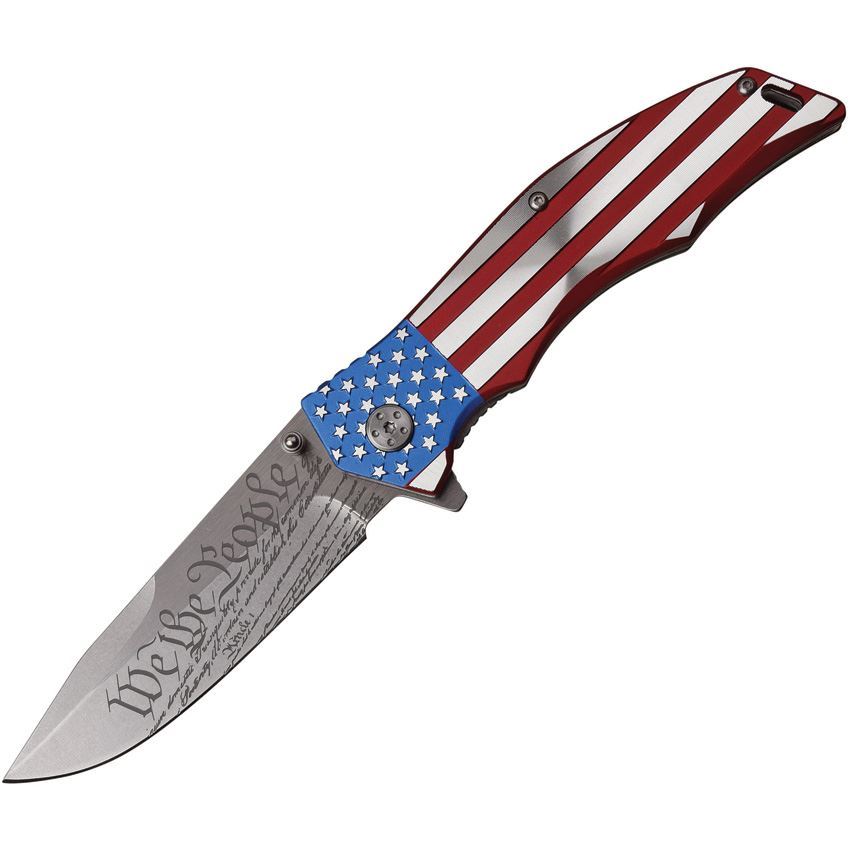 XA849CL Flag Assisted Opening Drop Point Linerlock Folding Pocket Tool