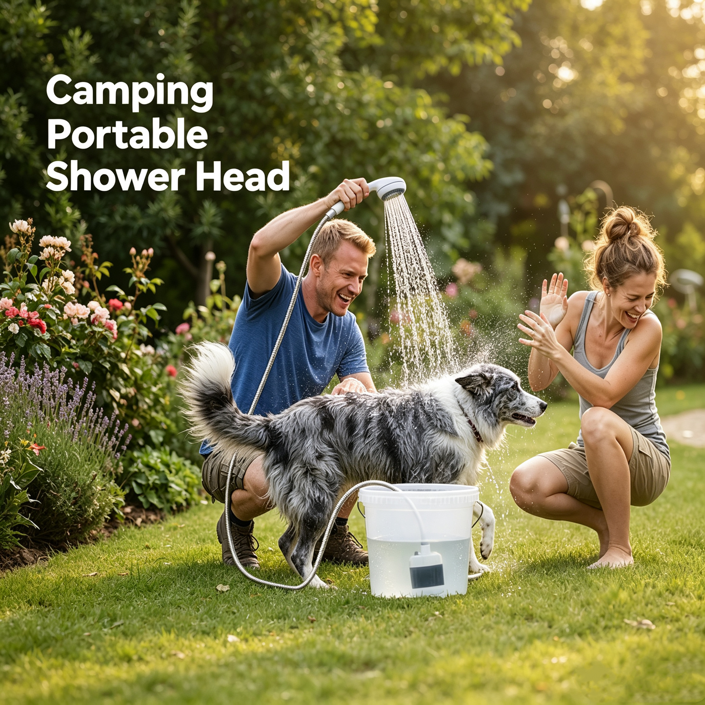 Portable Camping Shower – 1500mAh Self-Priming USB Electric Shower