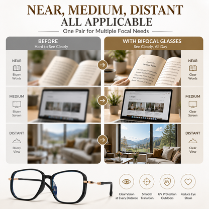 Women's Bifocal Anti-Blue Light Reading Glasses
