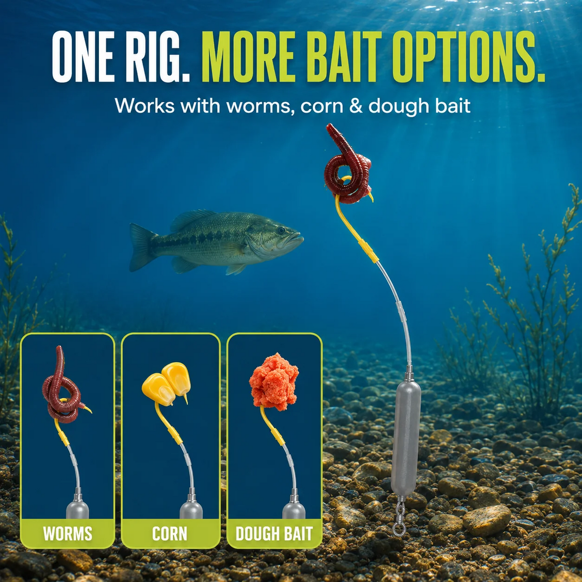 Pre-Tied Off Bottom Fishing Rig | Anti-Snag Floating Bottom Hook Leaders