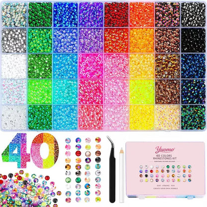 40000Pcs DIY Jelly Rhinestones synthetic beads With Kit for Bedazzling