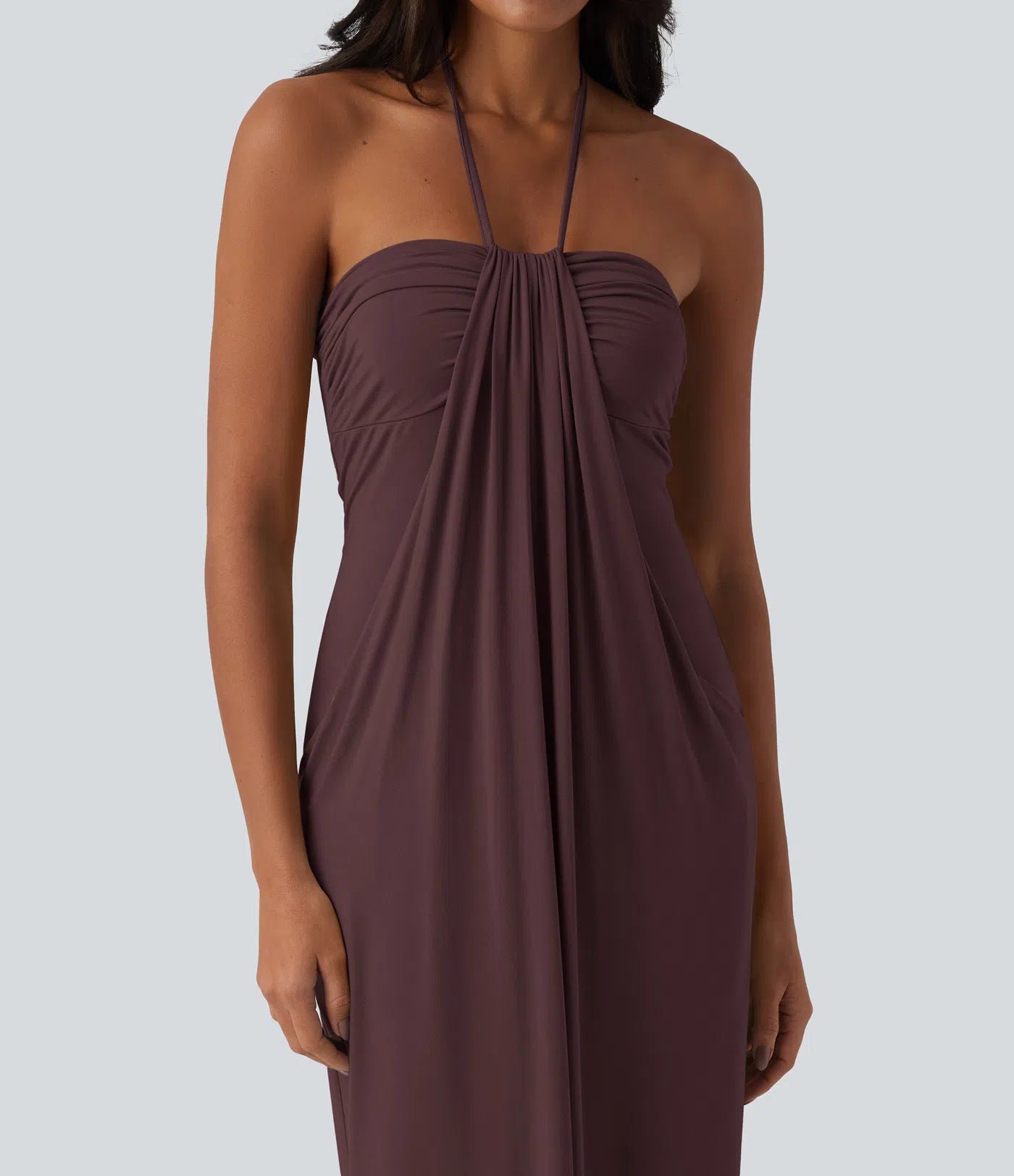 Halter Tie Back Maxi Dress with Pockets