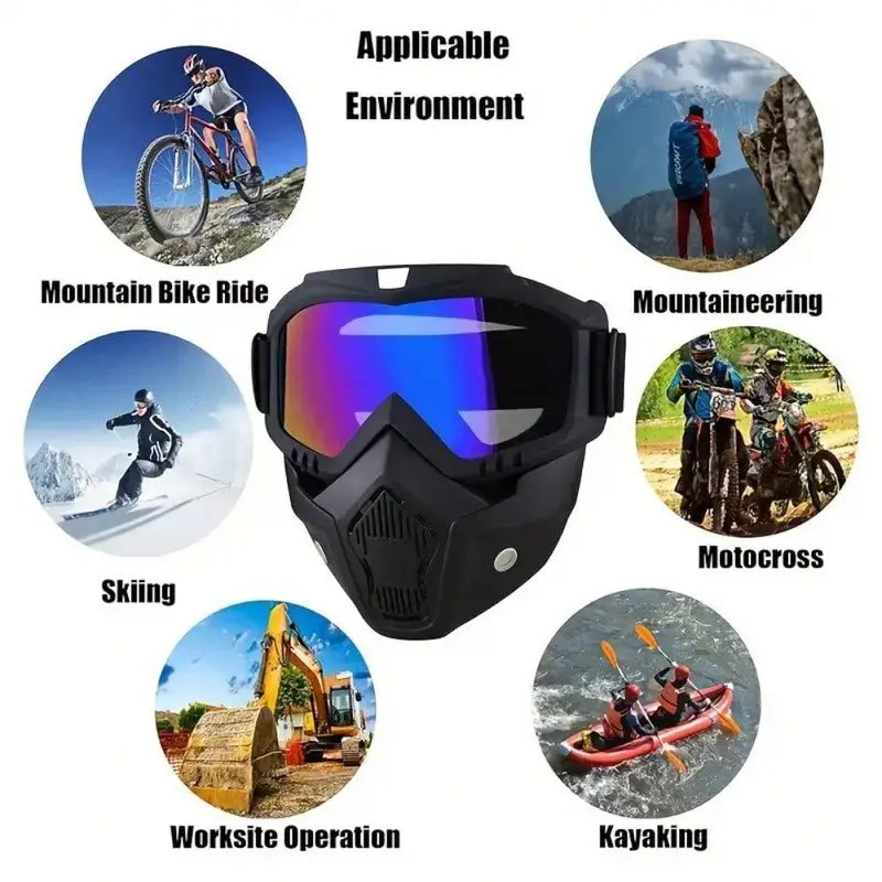 Full Face Protection Mask with Anti-Fog Goggles