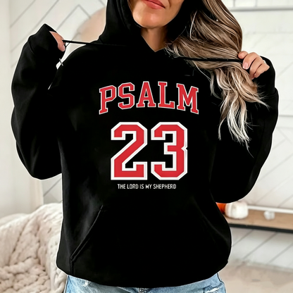 Psalm 23 Graphic Tee – Retro Varsity Bible Verse Shirt