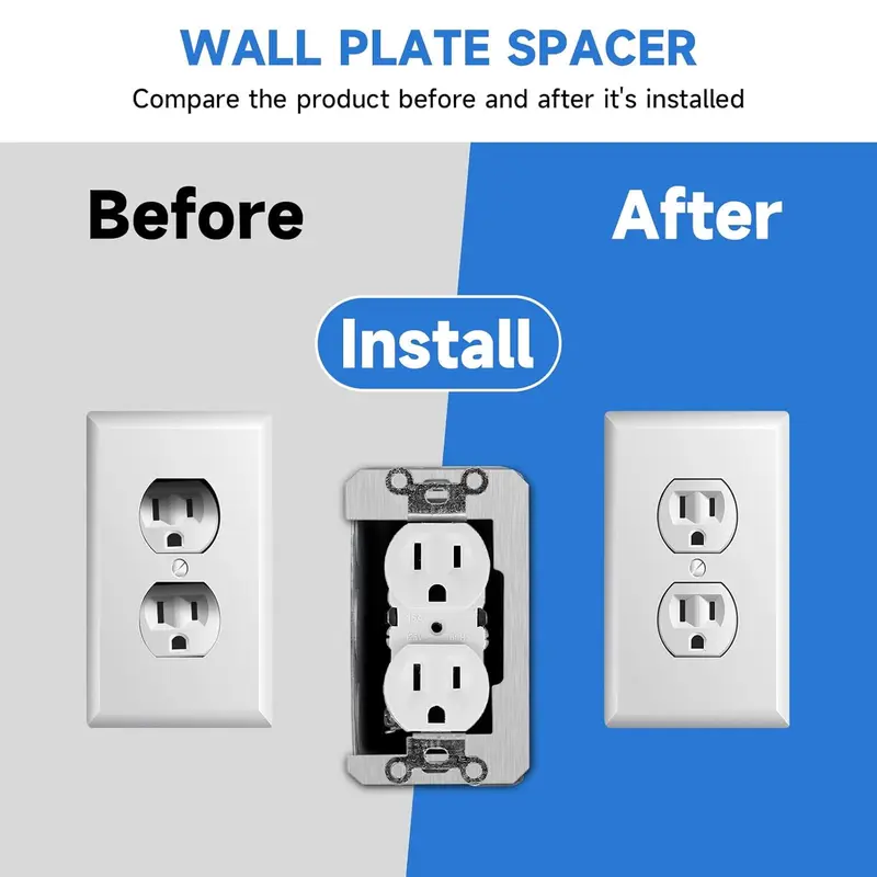 10 Pcs Wall Plate Spacer-for Electrical Outlet Repair, Fix Loose Outlets and Electrical Boxes