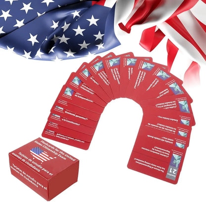 2026 US Citizenship Flash Cards – 128 Official Questions & Answers (English & Spanish)