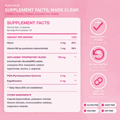 NAD+ Supplements for Woman Anti-Aging,Wrinkle Defense Capsules