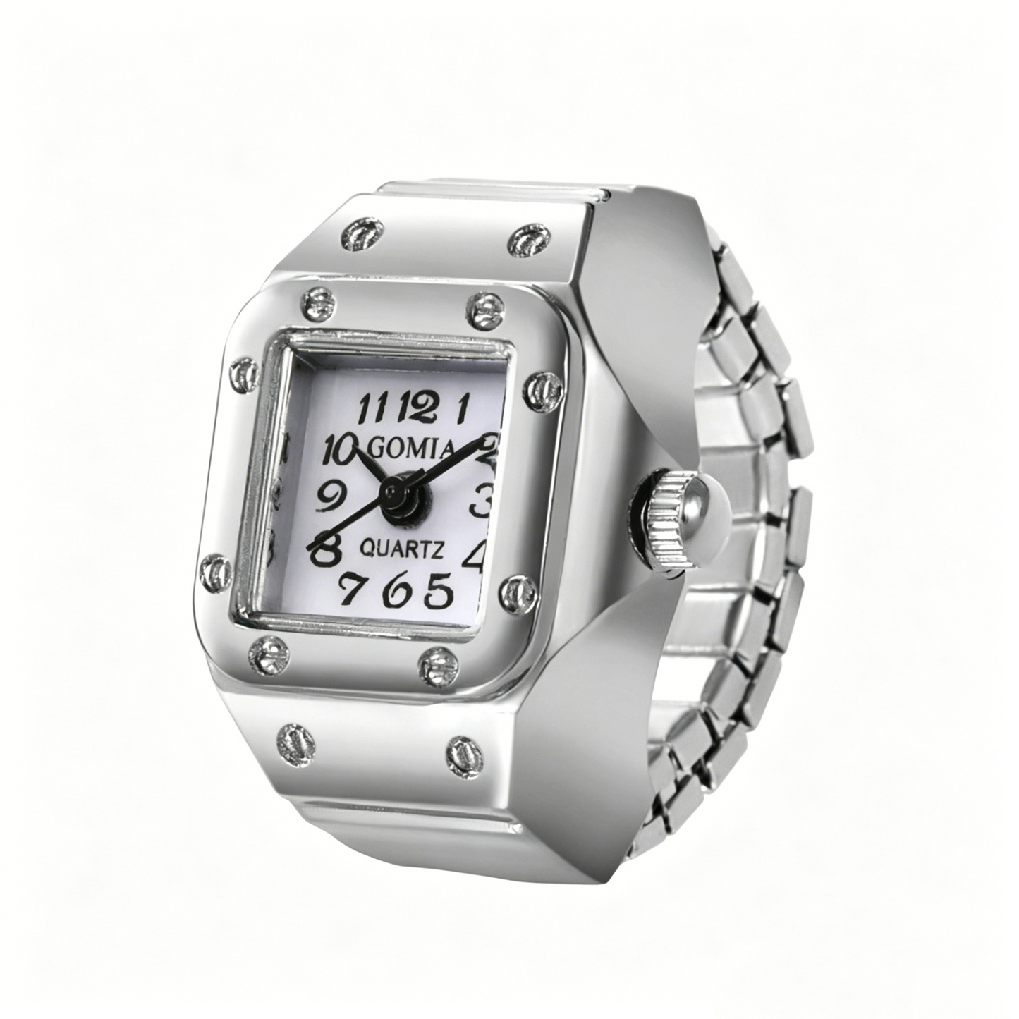 Individuality Vintage Punk Alloy Elastic Stretchy Quartz Watch Rings
