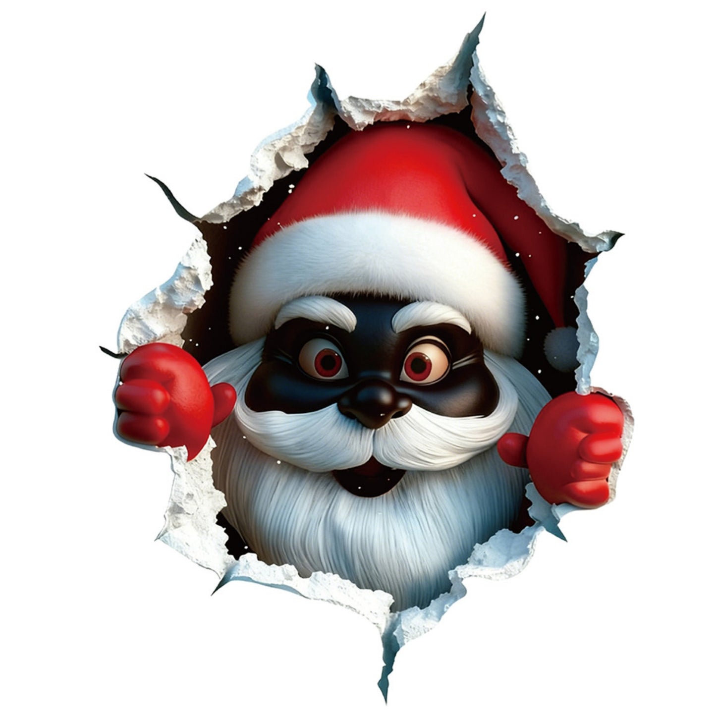 Festive Decor 2-Piece Santa Face Vinyl Stickers