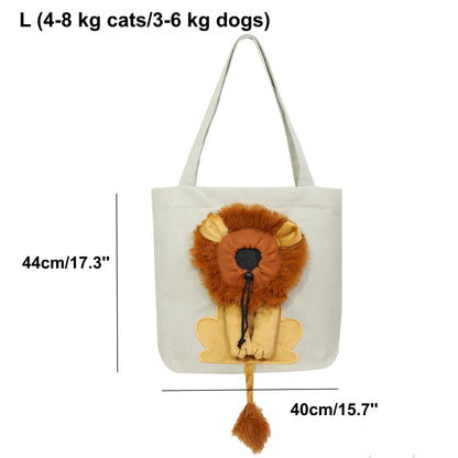 Cartoon Character Cat Carrier Tote – Face-Forward Shoulder Bag for Small Pets