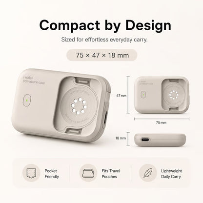 Portable Apple Watch Power Bank – 1200mAh USB-C Fast Charging Travel Charger