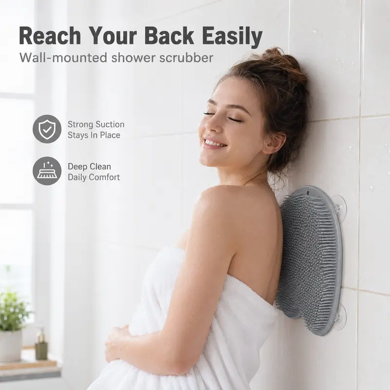 Hands-Free Shower Foot & Back Scrubber Mats