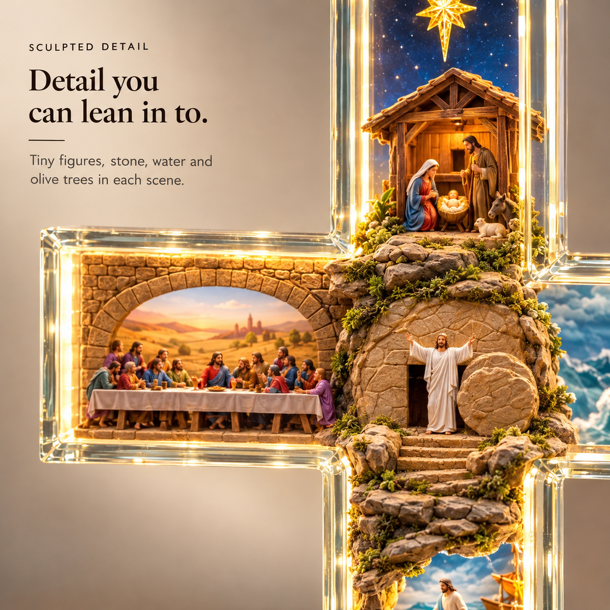 Story of Jesus Light-Up Cross|The whole Gospel story, in one glowing cross