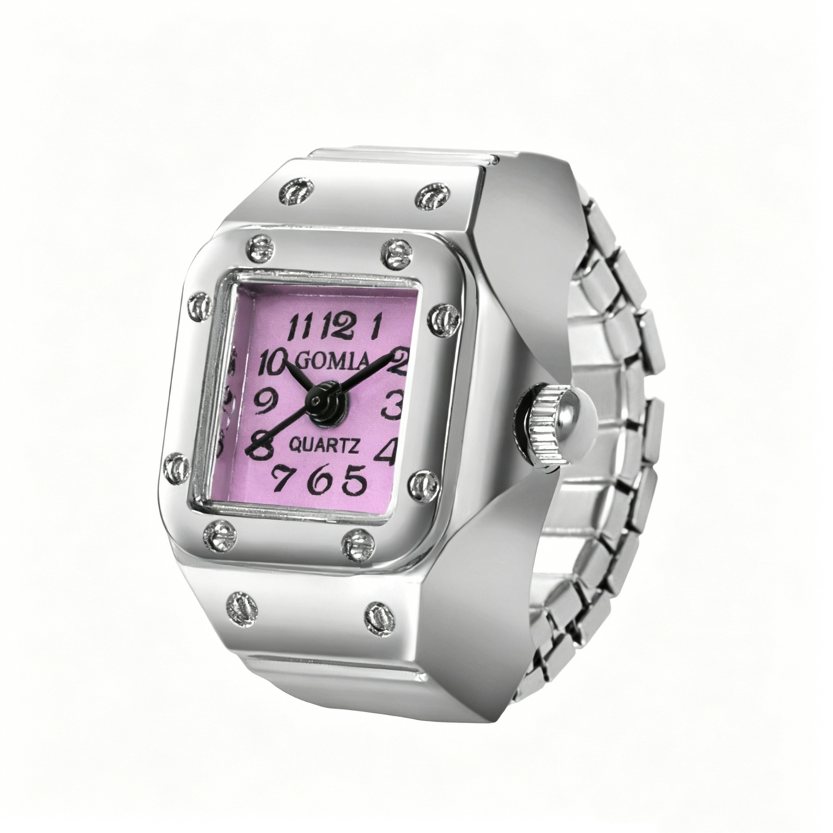 Individuality Vintage Punk Alloy Elastic Stretchy Quartz Watch Rings