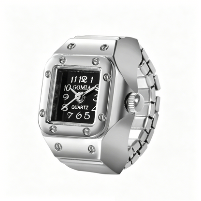 Individuality Vintage Punk Alloy Elastic Stretchy Quartz Watch Rings