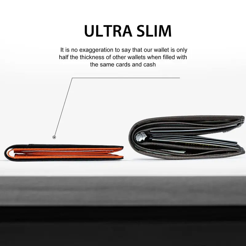 💳RFID Blocking Leather & Carbon Fiber Wallet