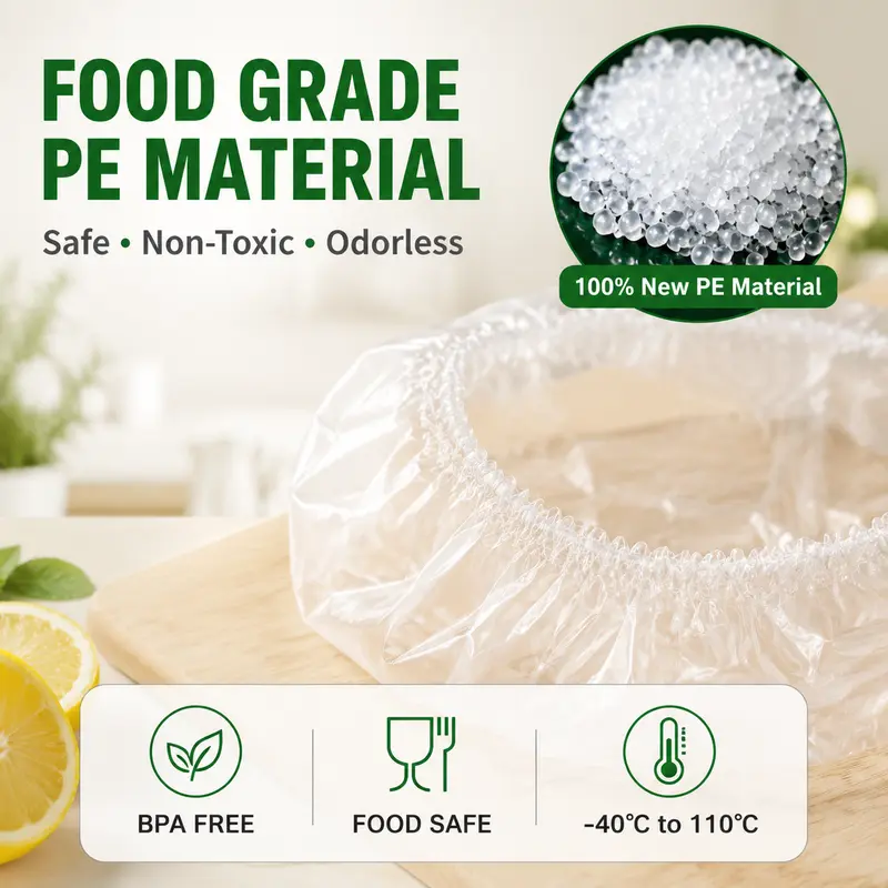 100PCS Disposable Stretch Food Covers for Bowls & Plates
