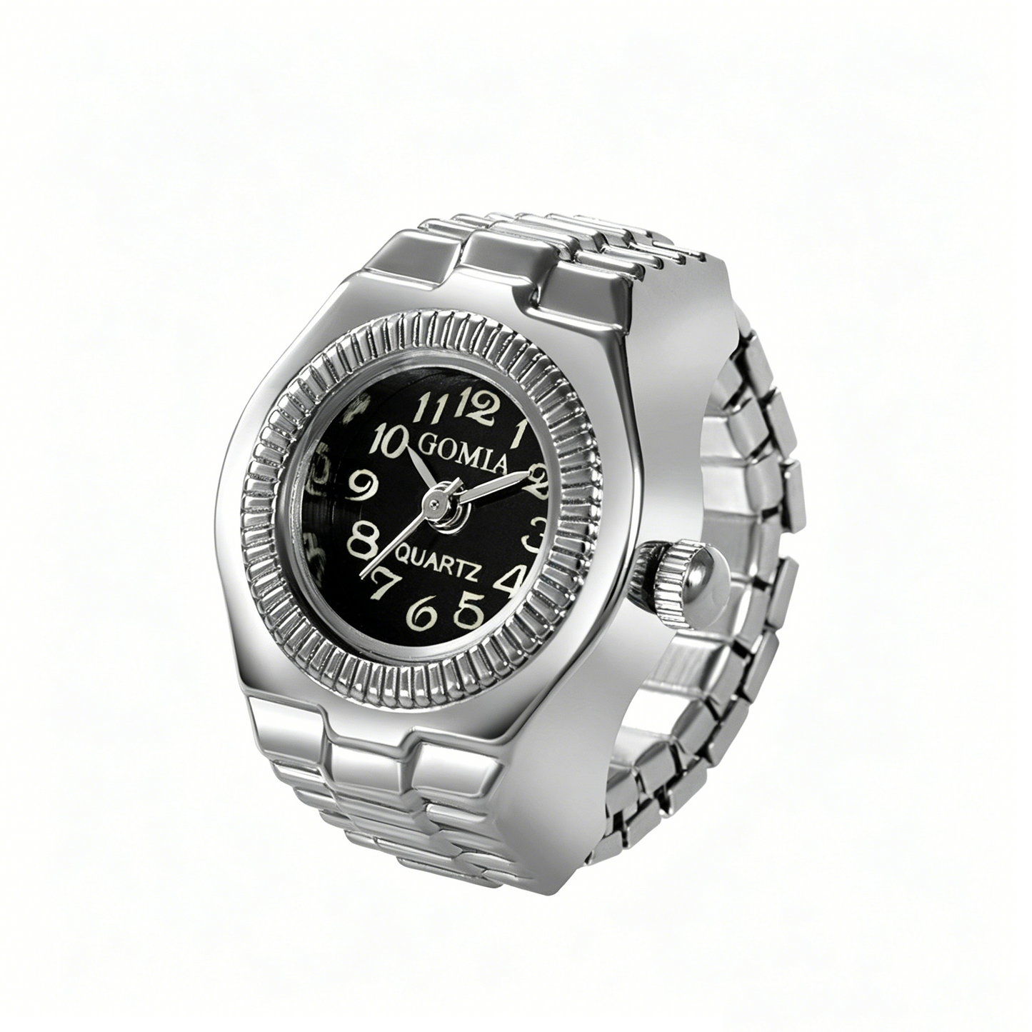 Individuality Vintage Punk Alloy Elastic Stretchy Quartz Watch Rings